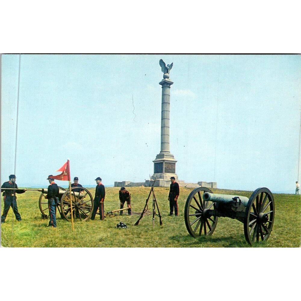 Union Gun Crew Dressed in Genuine Uniforms of Artillery Vintage Postcard SP17-27